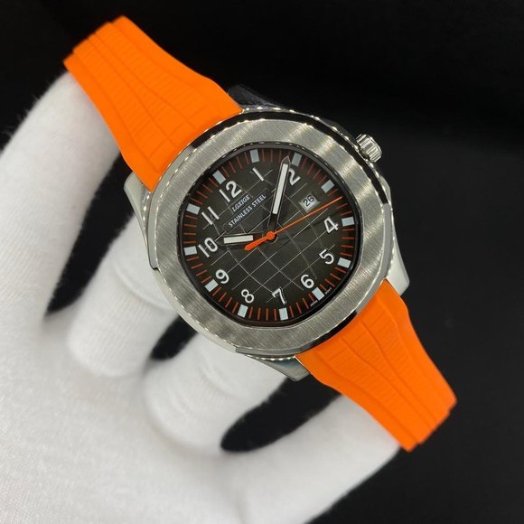 Orange Exclusive Silicone Strap Luminous Day Display Business Aquanaut Design Wa - Picture 1 of 9